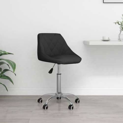 Okretna uredska stolica od umjetne kože crna Cijena