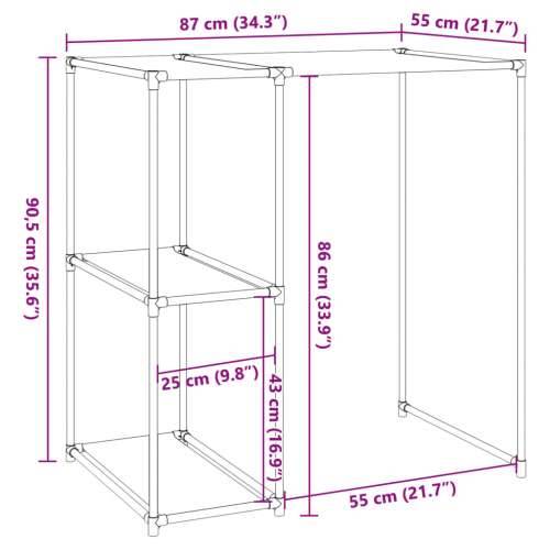 Stalak za pohranu iznad perilice sivi 87x55x90,5 cm željezni - Siva Cijena