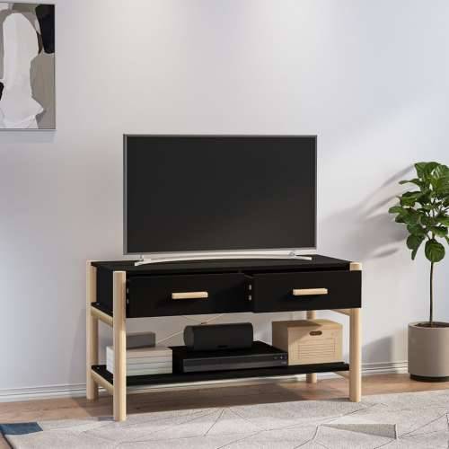 TV ormarić crni 82 x 38 x 45 cm od konstruiranog drva - Crna 1 Cijena