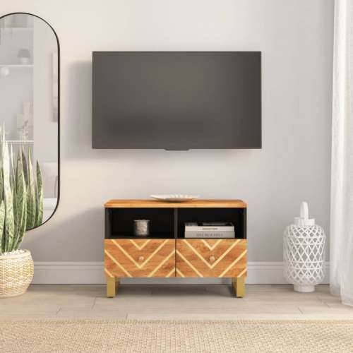 TV ormarić smeđe-crni 70 x 33,5 x 46 cm od masivnog drva manga Cijena