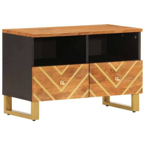 TV ormarić smeđe-crni 70 x 33,5 x 46 cm od masivnog drva manga Cijena