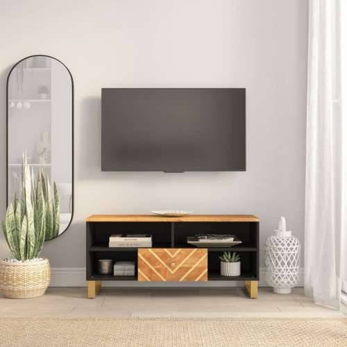 TV ormarić smeđe-crni 100 x 33,5 x 46 cm od masivnog drva manga Cijena