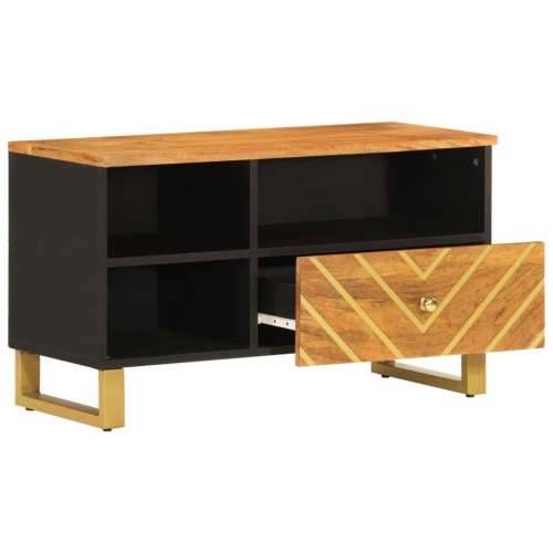 TV ormarić smeđe-crni 80 x 33,5 x 46 cm od masivnog drva manga Cijena