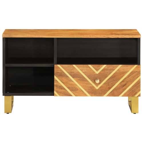 TV ormarić smeđe-crni 80 x 33,5 x 46 cm od masivnog drva manga Cijena