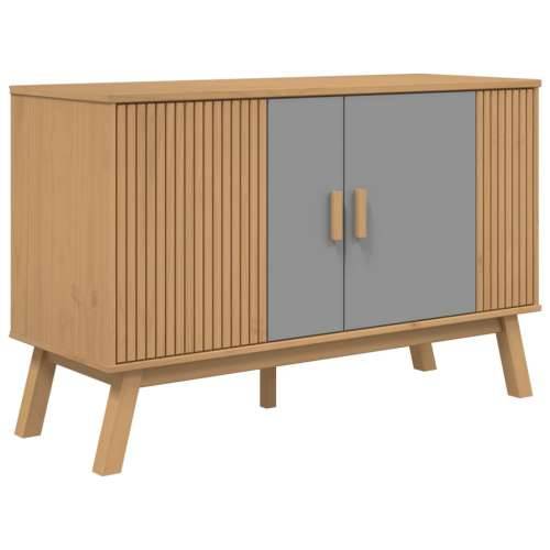 Komoda OLDEN sivo-smeđa 114 x 43 x 73,5 cm od masivne borovine - Siva i smeđa 1 Cijena