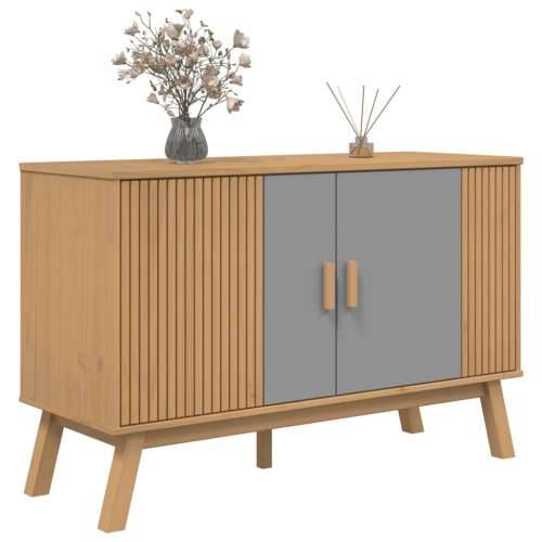 Komoda OLDEN sivo-smeđa 114 x 43 x 73,5 cm od masivne borovine - Siva i smeđa 1 Cijena
