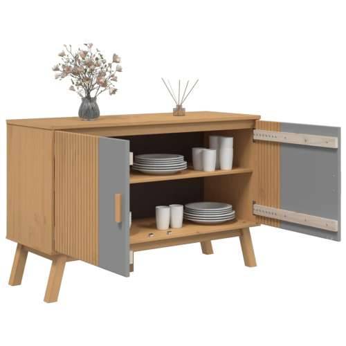 Komoda OLDEN sivo-smeđa 114 x 43 x 73,5 cm od masivne borovine - Siva i smeđa 1 Cijena