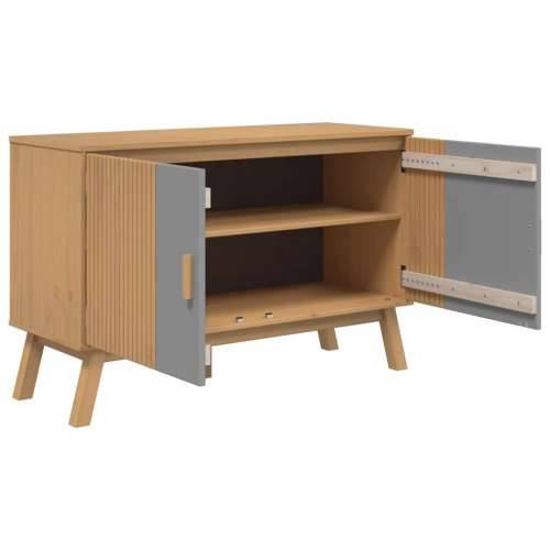 Komoda OLDEN sivo-smeđa 114 x 43 x 73,5 cm od masivne borovine - Siva i smeđa 1 Cijena
