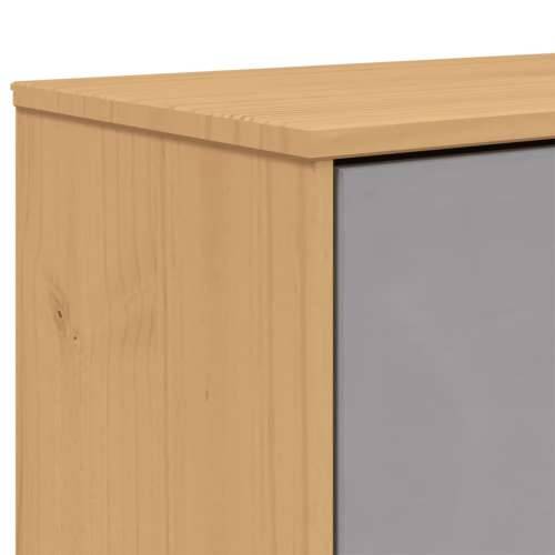 Ormarić za cipele OLDEN sivo-smeđi 55x35x120cm masivna borovina - Siva i smeđa 1 120 cm 35 cm Cijena