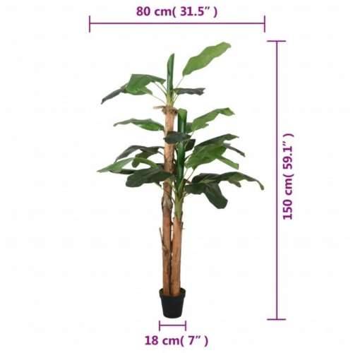 Umjetno stablo banane 18 listova 150 cm zeleno Cijena