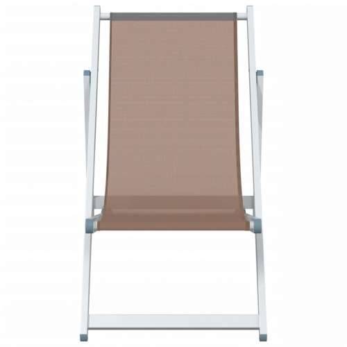 Sklopive stolice za plažu 2 kom smeđi od aluminija i tekstilena - Smeđa 2 Cijena