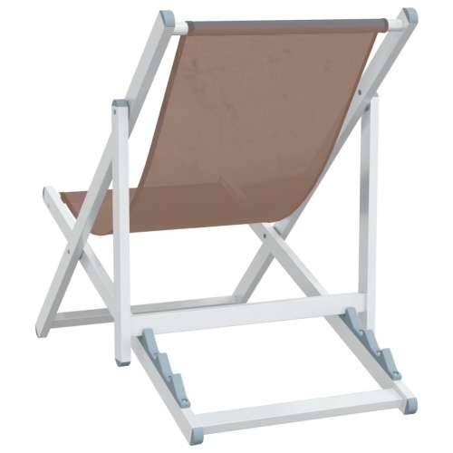 Sklopive stolice za plažu 2 kom smeđi od aluminija i tekstilena - Smeđa 2 Cijena