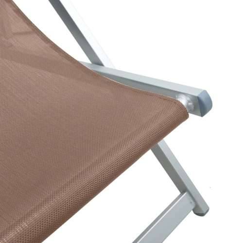Sklopive stolice za plažu 2 kom smeđi od aluminija i tekstilena - Smeđa 2 Cijena