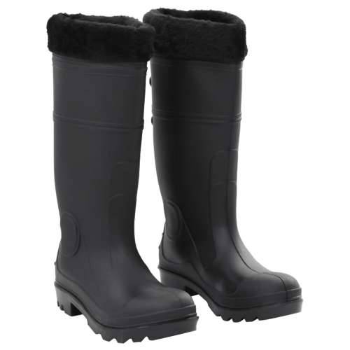 Čizme za kišu s uklonjivim čarapama crne veličina 39 PVC