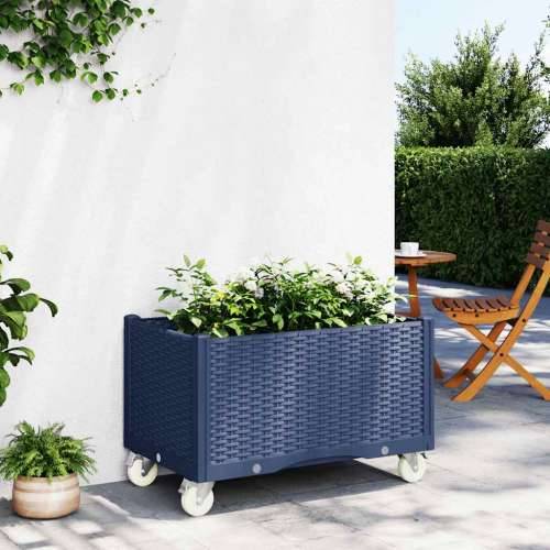 Vrtna sadilica s kotačima plava siva 80x50x54 cm PP - Plavo-siva 80 x 50 x 54 cm 1 Cijena