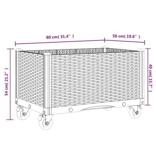 Vrtna sadilica s kotačima plava siva 80x50x54 cm PP - Plavo-siva 80 x 50 x 54 cm 1 Cijena