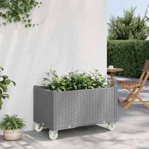 Vrtna sadilica s kotačima siva 80x50x54 cm PP - Svjetlosiva 80 x 50 x 54 cm 1 Cijena