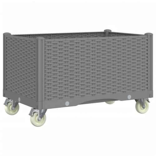 Vrtna sadilica s kotačima siva 80x50x54 cm PP - Svjetlosiva 80 x 50 x 54 cm 1 Cijena