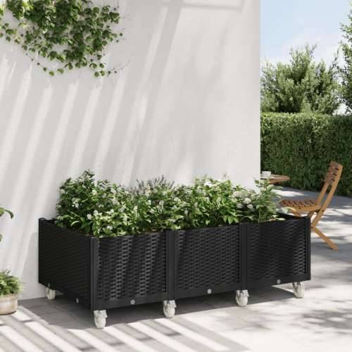 Vrtna sadilica s kotačima crna 150 x 80 x 54 cm PP - Crna 150 x 80 x 54 cm 1 Cijena
