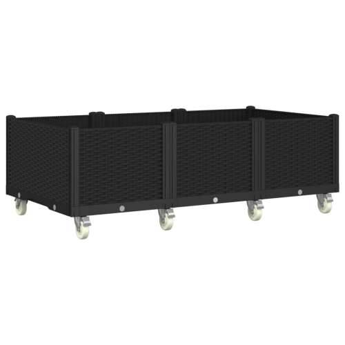 Vrtna sadilica s kotačima crna 150 x 80 x 54 cm PP - Crna 150 x 80 x 54 cm 1 Cijena