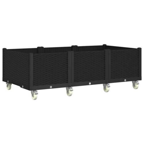 Vrtna sadilica s kotačima crna 150 x 80 x 54 cm PP - Crna 150 x 80 x 54 cm 1 Cijena