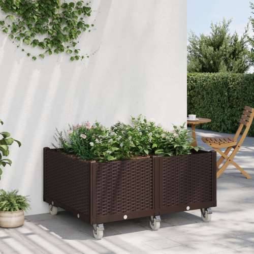 Vrtna sadilica s kotačima siva 100 x 80 x 54 cm PP - Smeđa 100 x 80 x 54 cm 1 Cijena