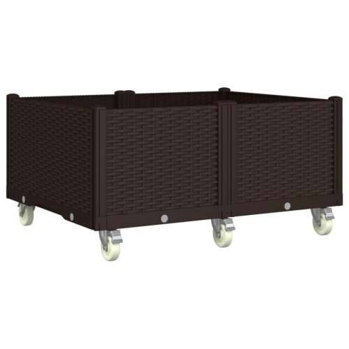 Vrtna sadilica s kotačima siva 100 x 80 x 54 cm PP - Smeđa 100 x 80 x 54 cm 1 Cijena