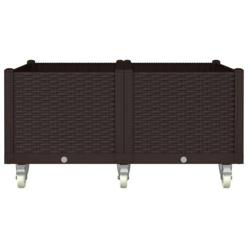 Vrtna sadilica s kotačima siva 100 x 80 x 54 cm PP - Smeđa 100 x 80 x 54 cm 1 Cijena