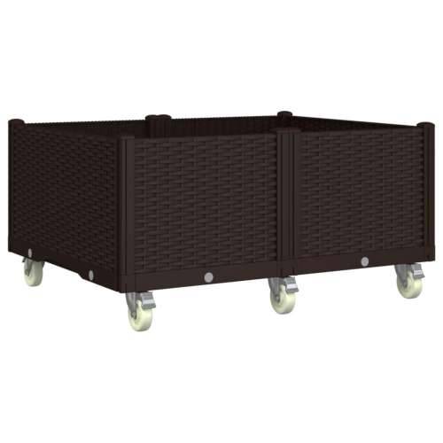 Vrtna sadilica s kotačima siva 100 x 80 x 54 cm PP - Smeđa 100 x 80 x 54 cm 1 Cijena