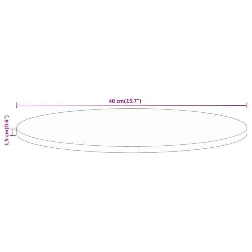 Stolna ploča Ø 40x1,5 cm okrugla od masivnog grubog drva manga - Grubo drvo manga (prirodno) 40 cm 1 15 mm Cijena