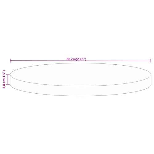 Stolna ploča Ø 60 x 3,8 cm okrugla od masivnog drva manga - Drvo manga (završna obrada od hrastovine) 60 cm 1 38 mm Cijena