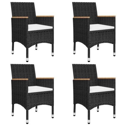 Vrtna garnitura - 5-dijelni vrtni blagovaonski set s jastucima crni - Crna Dužina stola 85 cm 4 Cijena
