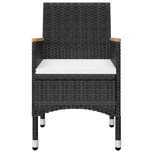 Vrtna garnitura - 5-dijelni vrtni blagovaonski set s jastucima crni - Crna Dužina stola 85 cm 4 Cijena