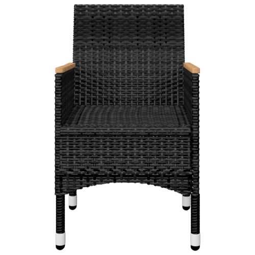 Vrtna garnitura - 5-dijelni vrtni blagovaonski set s jastucima crni - Crna Dužina stola 85 cm 4 Cijena