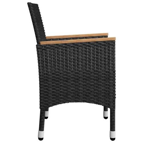 Vrtna garnitura - 5-dijelni vrtni blagovaonski set s jastucima crni - Crna Dužina stola 85 cm 4 Cijena