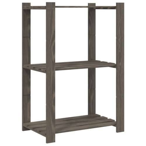 Stalak za pohranu 3 razina sivi 60x38x90 cm masivna borovina - Siva 60 x 38 x 90 cm 1 Cijena
