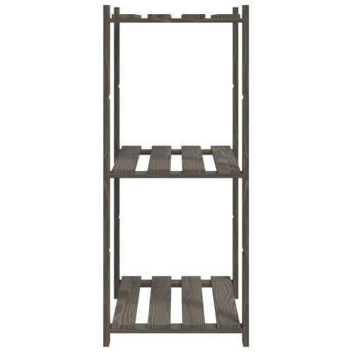 Stalak za pohranu 3 razina sivi 60x38x90 cm masivna borovina - Siva 60 x 38 x 90 cm 1 Cijena