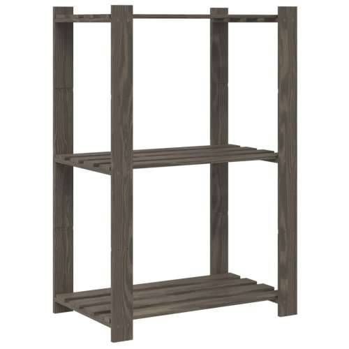 Stalak za pohranu 3 razina sivi 60x38x90 cm masivna borovina - Siva 60 x 38 x 90 cm 1 Cijena