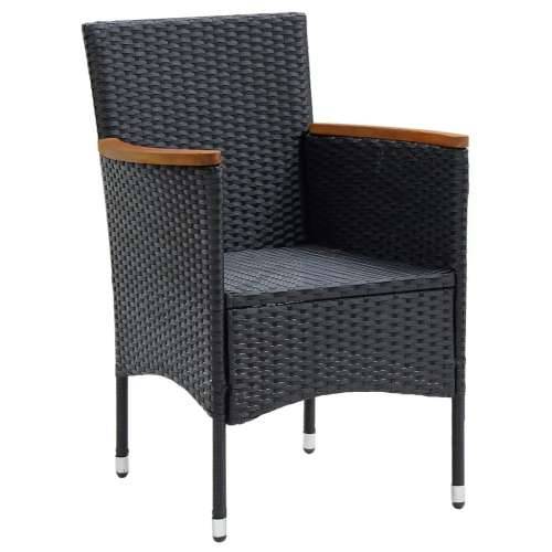 Vrtna garnitura - 4-dijelni vrtni blagovaonski set s jastucima crni Crna Dužina stola 140 cm 4 Cijena