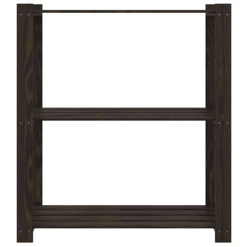 Stalak za pohranu s 3 razine crni 80x38x90 cm masivna borovina - Crna 80 x 38 x 90 cm 1 Cijena