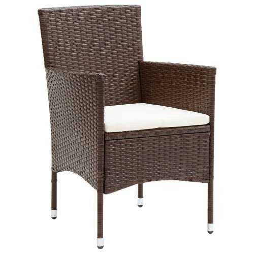 3-dijelni vrtni bistro set poliratan i kaljeno staklo smeđi Smeđa Ø 80 cm table 2 Cijena