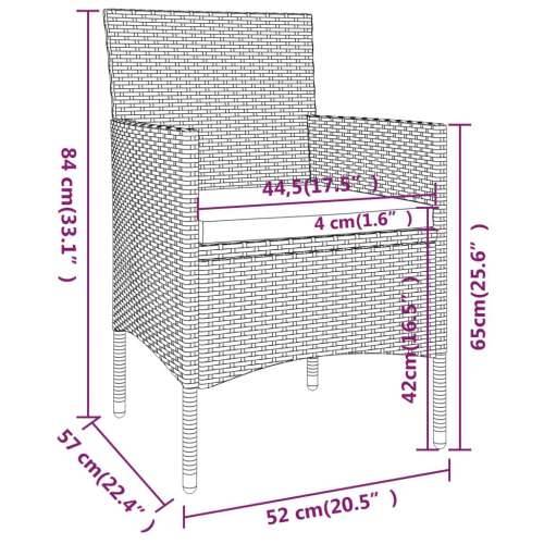 3-dijelni vrtni bistro set poliratan i kaljeno staklo smeđi Smeđa Ø 80 cm table 2 Cijena