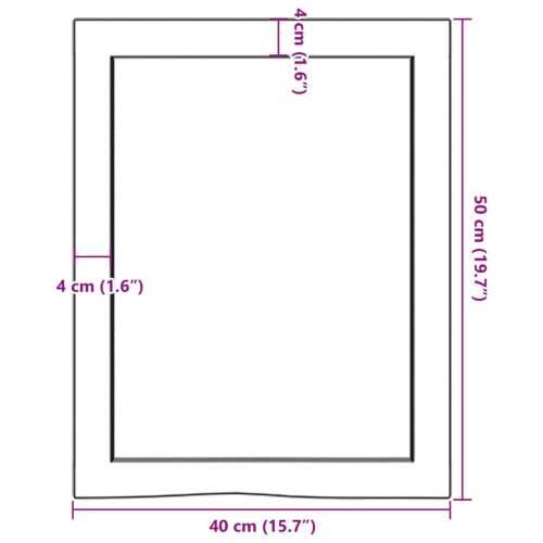 Kupaonska radna ploča 40x50x(2-6) cm netretirano masivno drvo - Prirodna 40 x 50 x 6 cm Cijena