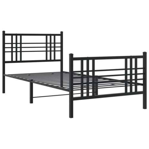 Metalni okvir kreveta uzglavlje i podnožje crni 107x203 cm - Crna 107 x 203 cm s uzglavljem i podnožjem Cijena