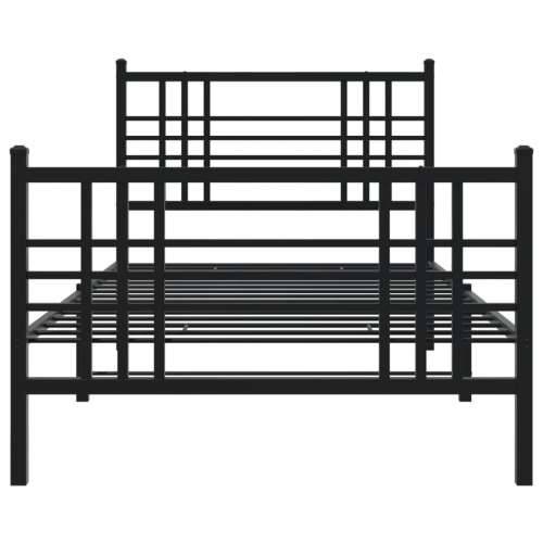 Metalni okvir kreveta uzglavlje i podnožje crni 107x203 cm - Crna 107 x 203 cm s uzglavljem i podnožjem Cijena
