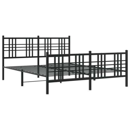 Metalni okvir kreveta uzglavlje i podnožje crni 150x200 cm - Crna 150 x 200 cm s uzglavljem i podnožjem Cijena