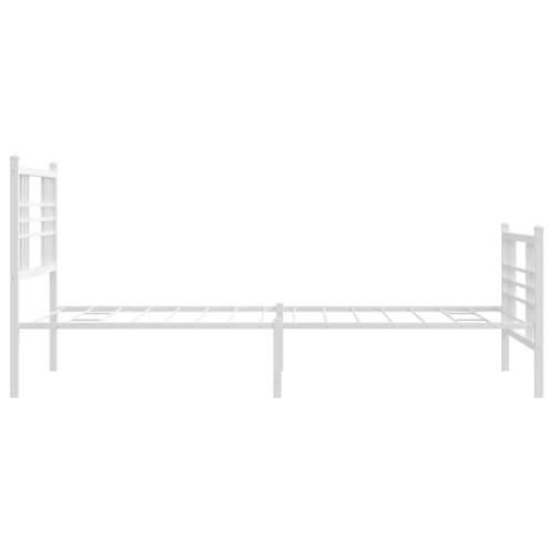 Metalni okvir kreveta uzglavlje i podnožje bijeli 90 x 200 cm - Bijela 90 x 200 cm s uzglavljem i podnožjem Cijena
