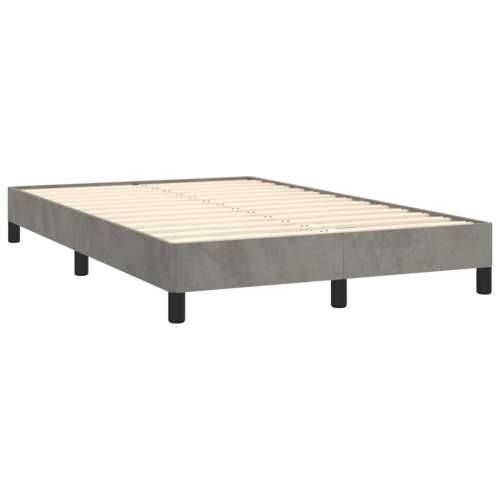 Krevet s oprugama i madracem svjetlosivi 120x190 cm baršunasti - Svjetlosiva 120 x 190 cm Blok s kvadratima Cijena