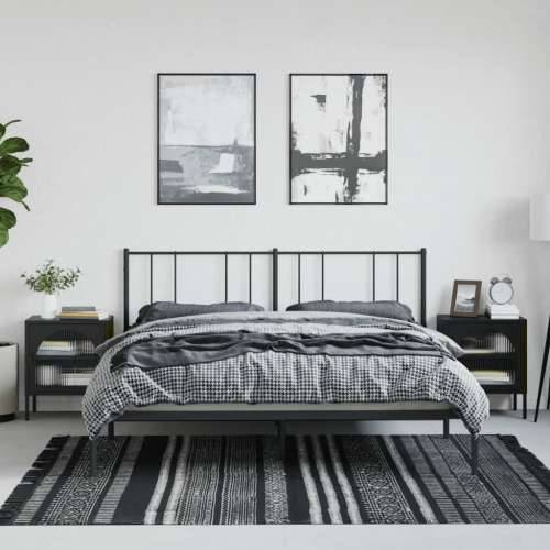 Noćni ormarići 2 kom crni 50 x 35 x 60 cm od stakla i čelika - 2 Cijena