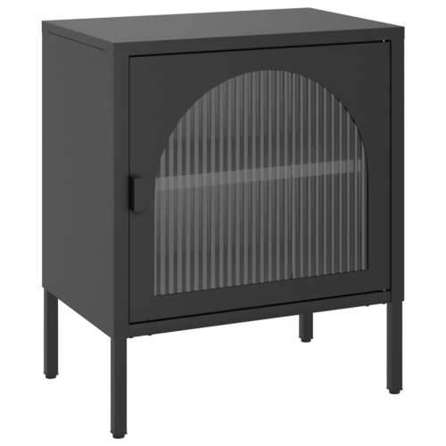 Noćni ormarići 2 kom crni 50 x 35 x 60 cm od stakla i čelika - 2 Cijena